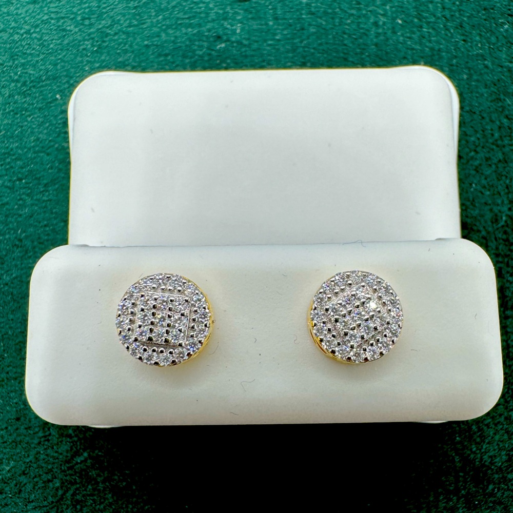 Gold Moissanite Stud Earrings